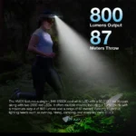 ASTROLUX® HM01 800lm 87m White and Red LED L-shape 16340 Headlamp - Image 3