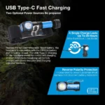 ASTROLUX® HM01 800lm 87m White and Red LED L-shape 16340 Headlamp - Image 9