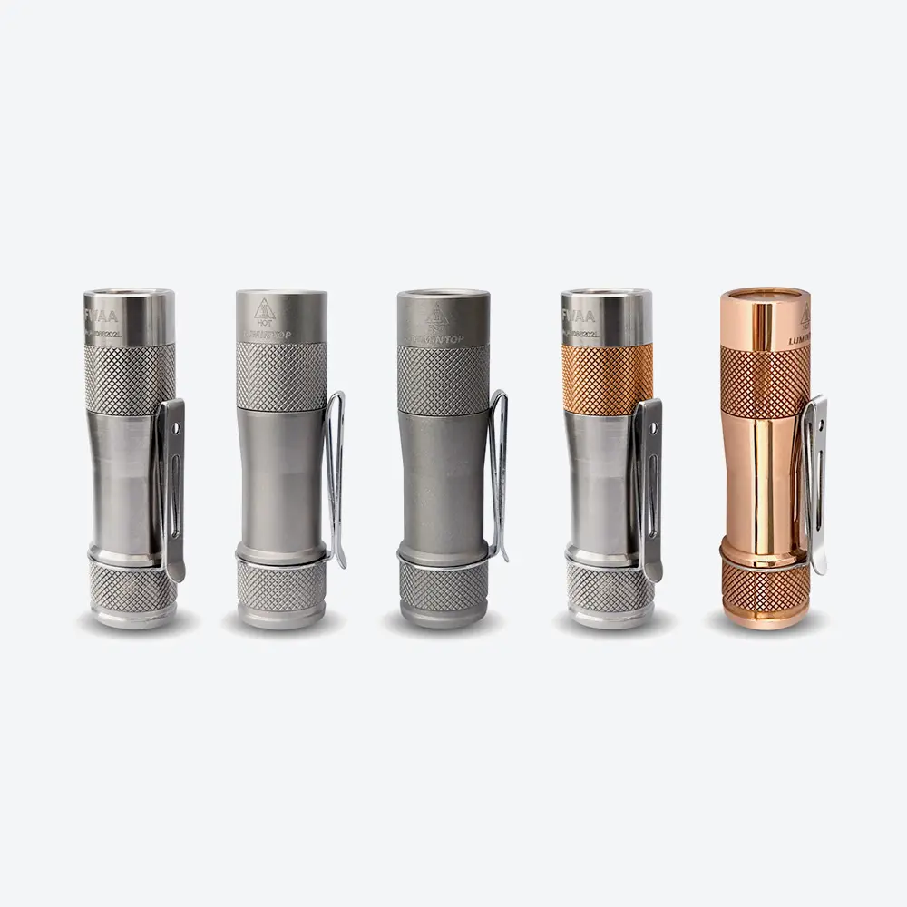 LUMINTOP FWAA 3*CREE XP-G3/ Nichia/ SST20 Andúril 2 14500 Flashlight - Titanium Copper - Image 1