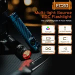 ACEBEAM EC20 2900lm 340m 18650 AUX Flashlight - Image 3